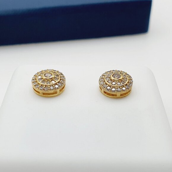 "14K Gold Plated Cubic Zircon Earrings, INUS1BR133 - Picture 8 of 9